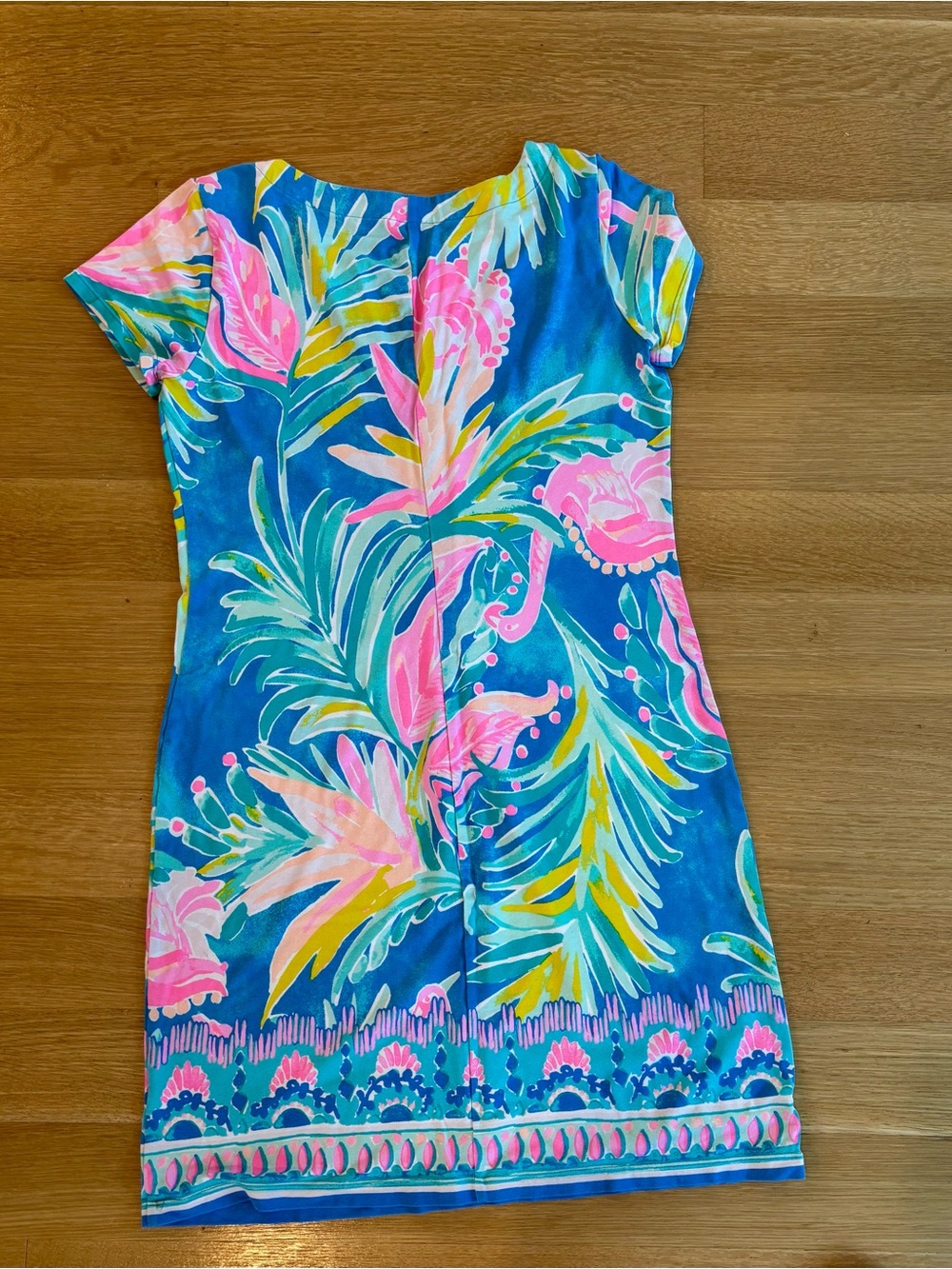 Lilly Pulitzer Multicolor Tropical Print Shift Dress in Teal, Pink & Yellow